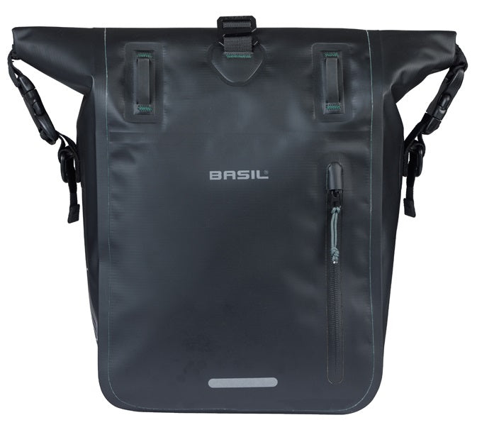 Load image into Gallery viewer, Basil enkele fietstas rivo m tarpaulin mik 12-15l 14 x 25 x 38 cm - zwart