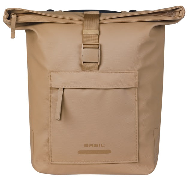 Load image into Gallery viewer, Basil dubbele fietstas brooklyn mik 41l 14 x 30 x 37 cm - zand