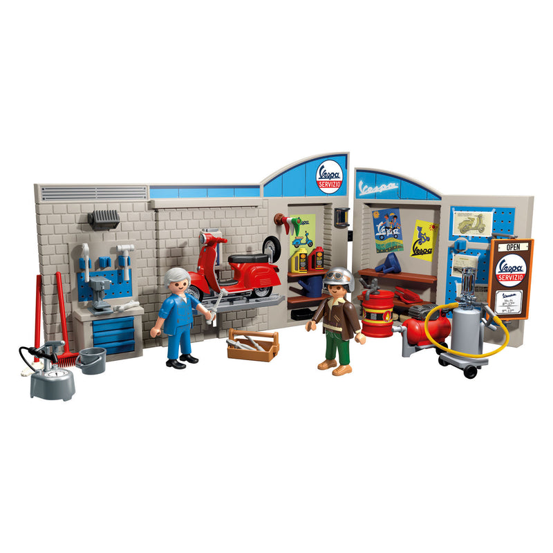 Load image into Gallery viewer, Playmobil 60s vespa garage - 71621