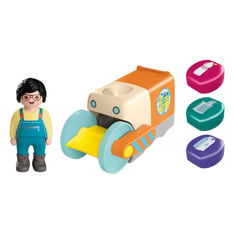 Load image into Gallery viewer, Playmobil junior duw- en grijpvuilniswagen - 71774