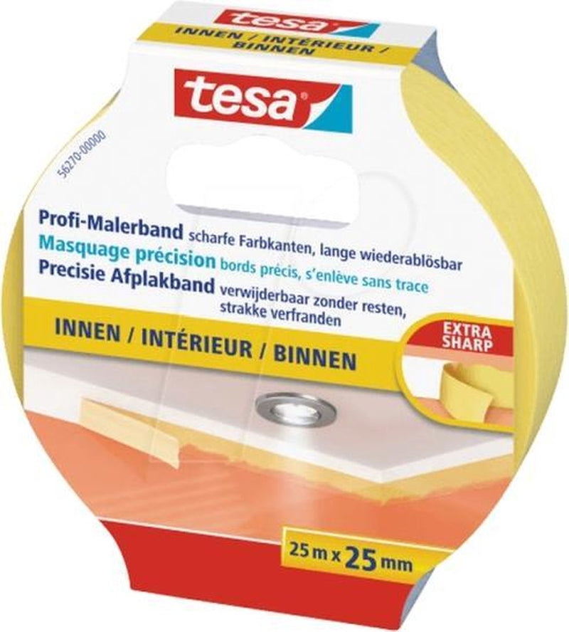 Load image into Gallery viewer, Tesa precision indoor 56270-00000-01 maskeertape geel (l x b) 25 m x 25 mm 1 stuk(s)