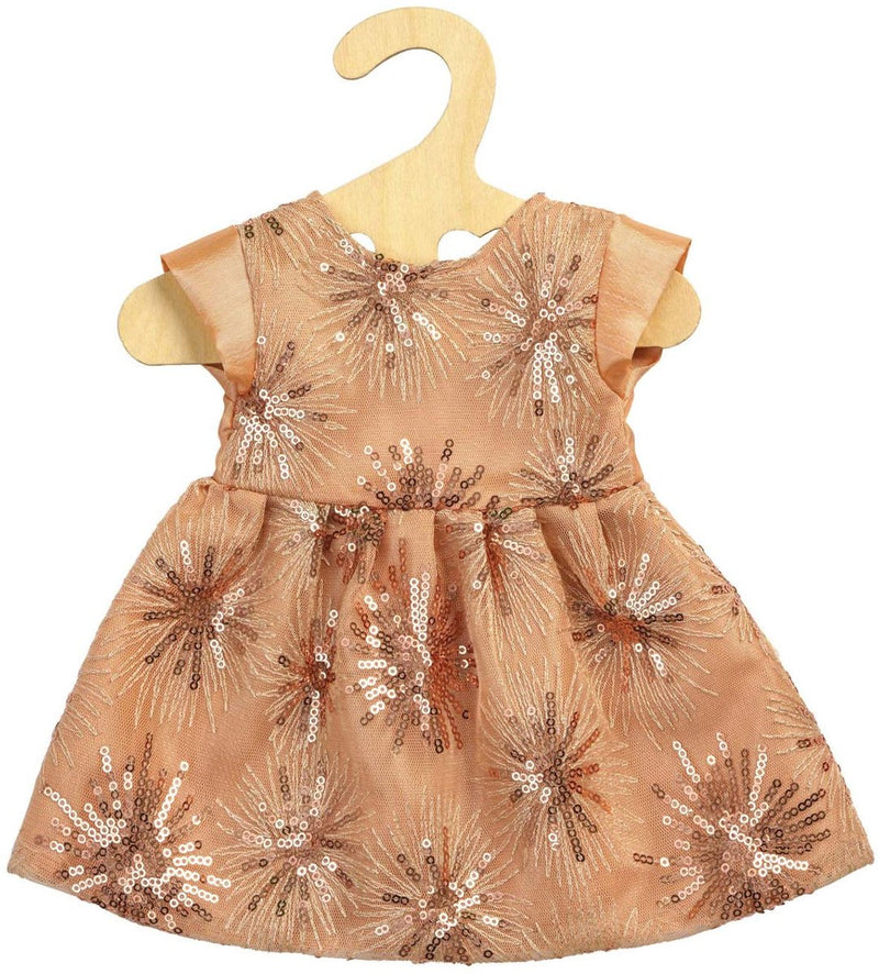 Load image into Gallery viewer, Heless poppen glitterjurk rose gold, 35-45 cm