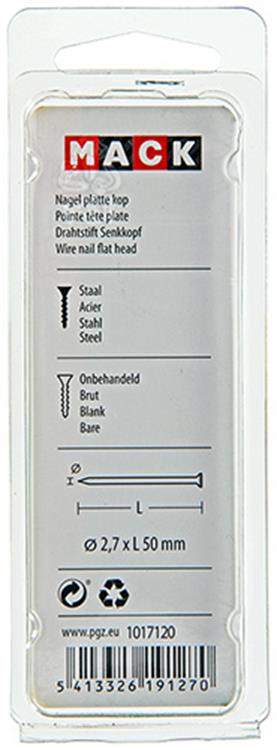 Load image into Gallery viewer, Mack 1017120 - nagel platte kop 100 gr 2,7 x 50 mm | 5 stuks