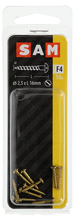 Load image into Gallery viewer, Mack 1019658 - houtschroef bolkop messing 10 st 2,5 x 16 mm | 10 stuks