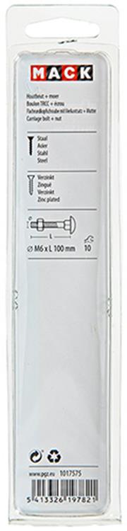 Afbeelding laden in galerijviewer, Mack 1017575 - houtbout + moer staal verzinkt3 st m6 x 100 mm | 5 stuks