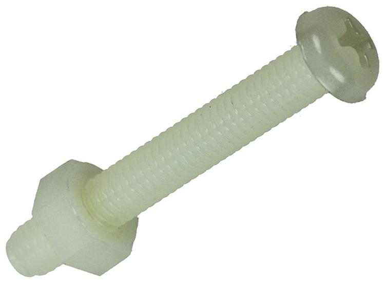 Load image into Gallery viewer, Mack 1017641 - metaalschroef cyl. kop + moer nylon 6 st m4 x 30 mm | 10 stuks