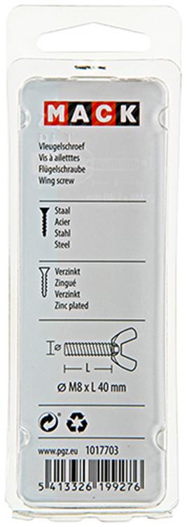 Load image into Gallery viewer, Mack 1017703 - vleugelschroef geelverzinkt 2 st m8 x 40 mm | 10 stuks