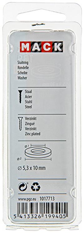 Load image into Gallery viewer, Mack 1017713 - sluitring staal verzinkt 50 st 5,3 x 10 mm | 10 stuks