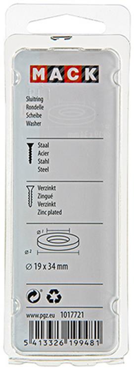 Afbeelding laden in galerijviewer, Mack 1017721 - sluitring staal verzinkt 5 st 19 x 34 mm | 10 stuks