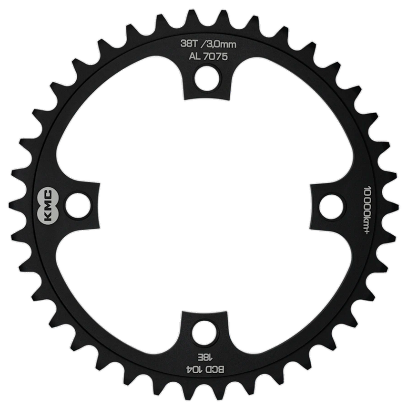 Load image into Gallery viewer, KMC tandwiel 38T, aluminium 1 2x1 .BCD 104mm. kettinglijn 3.0mm single speed