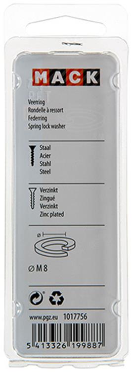 Load image into Gallery viewer, Mack 1017756 - veerring staal verzinkt 30 st m 8 | 10 stuks