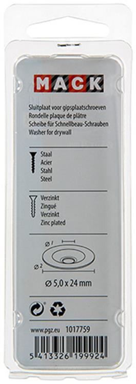 Load image into Gallery viewer, Mack 1017759 - sluitplaat vr gipsplaatschr. verz. 20 st 5 x 24 mm | 10 stuks