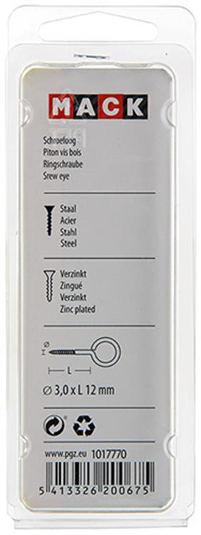 Load image into Gallery viewer, Mack 1017770 - schroefoog staal verzinkt 15st 3,0 x 12 mm | 10 stuks