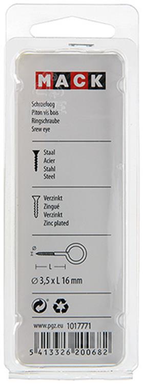 Load image into Gallery viewer, Mack 1017771 - schroefoog staal verzinkt 12st 3,5 x 16 mm | 10 stuks