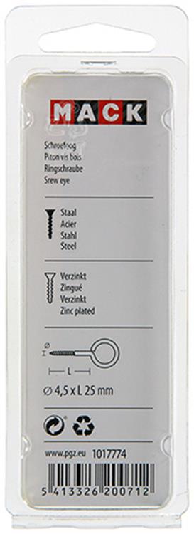 Load image into Gallery viewer, Mack 1017774 - schroefoog staal verzinkt 7 st 4,5 x 25 mm | 10 stuks