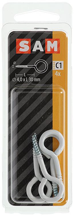 Load image into Gallery viewer, Mack 1017786 - schroefoog staal wit 4 st 4,0 x 30 mm | 10 stuks