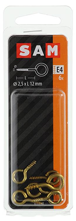 Load image into Gallery viewer, Mack 1019692 - schroefoog messing 6 st 2,5 x 12mm | 10 stuks