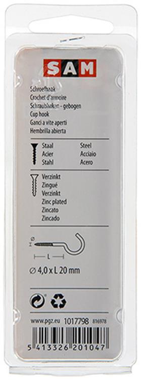Load image into Gallery viewer, Mack 1017798 - schroefhaak staal verzinkt 8st 4,0 x 20 mm | 10 stuks
