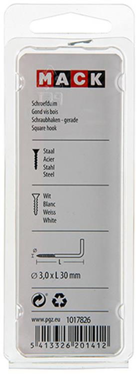 Load image into Gallery viewer, Mack 1017826 - schroefduim staal wit 6 st 3,0 x 30 mm | 10 stuks