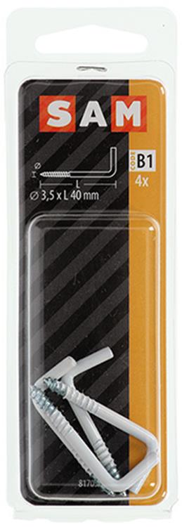 Afbeelding laden in galerijviewer, Mack 1017827 - schroefduim staal wit 4 st 3,5 x 40 mm | 10 stuks