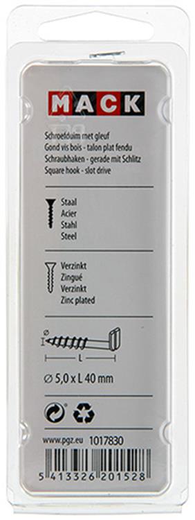 Load image into Gallery viewer, Mack 1017830 - schroefduim met gleuf staal verz. 5 st 5,0 x 40 mm | 10 stuks