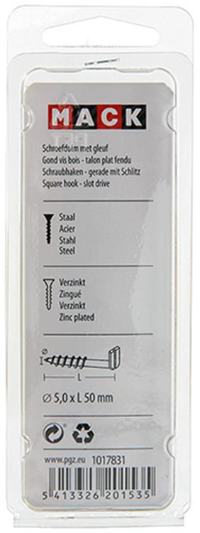 Load image into Gallery viewer, Mack 1017831 - schroefduim met gleuf staal verz. 5 st 5,0 x 50 mm | 10 stuks