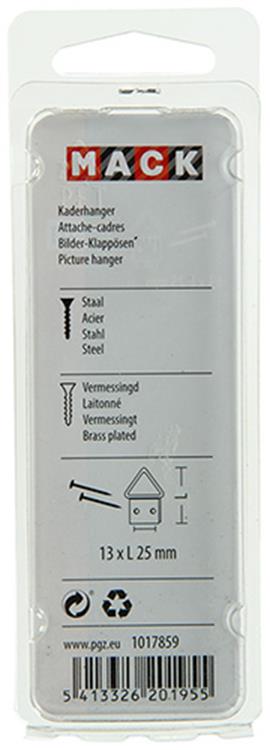 Load image into Gallery viewer, Mack 1017859 - kaderhanger staal vermessingd 5 st 13 x 25 mm | 10 stuks