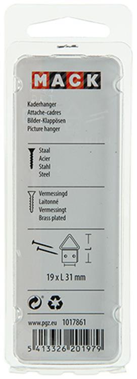Load image into Gallery viewer, Mack 1017861 - kaderhanger staal vermessingd 4 st 19 x 31 mm | 10 stuks