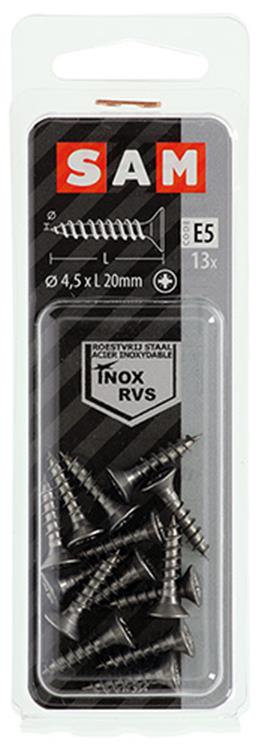 Load image into Gallery viewer, Mack 1019746 - spaanplaatschroef vz kop rvs 13 st 4,5 x 20 mm | 10 stuks
