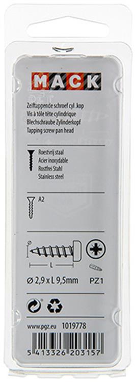 Load image into Gallery viewer, Mack 1019778 - zelftappende schroef cyl.kop a2 20 st 2,9 x 9,5 mm | 10 stuks