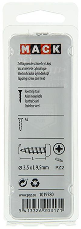 Load image into Gallery viewer, Mack 1019780 - zelftappende schroef cyl.kop a2 16 st 3,5 x 9,5 mm | 10 stuks