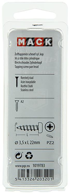 Load image into Gallery viewer, Mack 1019783 - zelftappende schroef cyl.kop a2 11 st 3,5 x 22 mm | 10 stuks