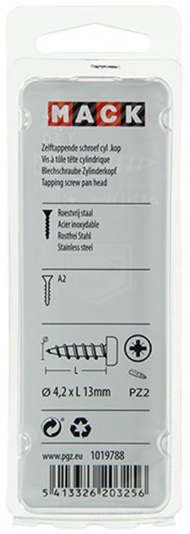 Load image into Gallery viewer, Mack 1019788 - zelftappende schroef cyl.kop a2 12 st 4,2 x 13 mm | 10 stuks