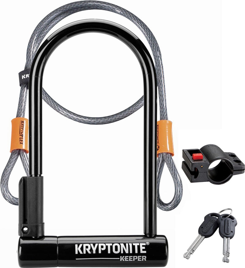 Load image into Gallery viewer, Kryptonite keeper standard beugelslot met kabel – fiets – art-2 slot – beugelslot (elektrische) fiets – 10,2x20,3 cm - kabel 120 cm lang – zwart