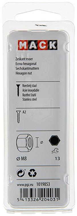Load image into Gallery viewer, Mack 1019853 - zeskantmoer inox a2 8 st m8 | 10 stuks