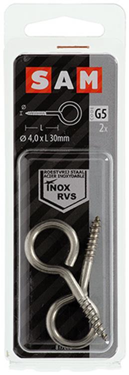 Load image into Gallery viewer, Mack 1019893 - schroefoog roestvrijstaal 2 st 4,0x30 mm | 10 stuks
