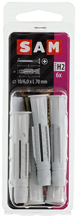 Load image into Gallery viewer, Mack 1017905 - universeelplug + schroef polyeth6 st 10mm 6,0x70mm | 5 stuks