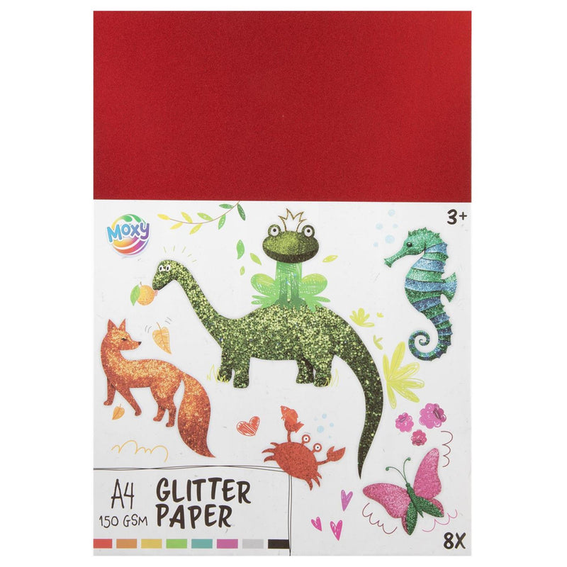 Afbeelding laden in galerijviewer, Moxy glitter papier a4 8 vel 150 gram