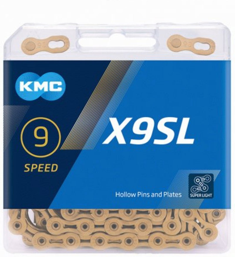 Afbeelding laden in galerijviewer, KMC Fietsketting X9 Ti-N Goud 114 schakels