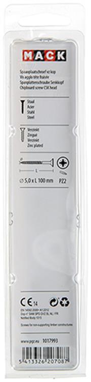 Load image into Gallery viewer, Mack 1017993 - spaanplaatschroef vz kop geelverz. 16st 5,0 x 100 mm | 5 stuks
