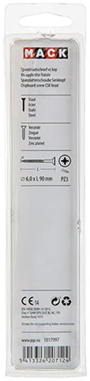 Load image into Gallery viewer, Mack 1017997 - spaanplaatschroef vz kop geelverz. 16st 6,0 x 90 mm | 5 stuks