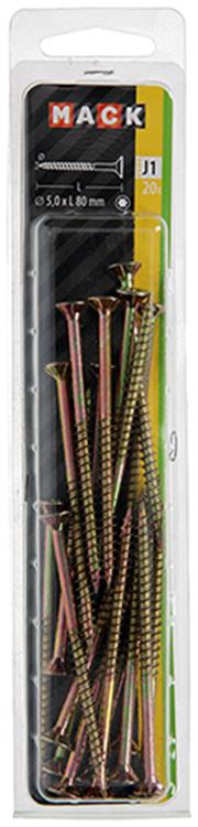 Load image into Gallery viewer, Mack 1018025 - spaanplschr.vzkop-zelfb. geelverz. 20 st 5,0 x 80 mm | 5 stuks