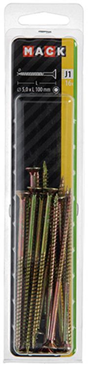 Load image into Gallery viewer, Mack 1018027 - spaanplschr.vzkop-zelfb. geelverz. 16 st 5,0 x 100 mm | 5 stuks