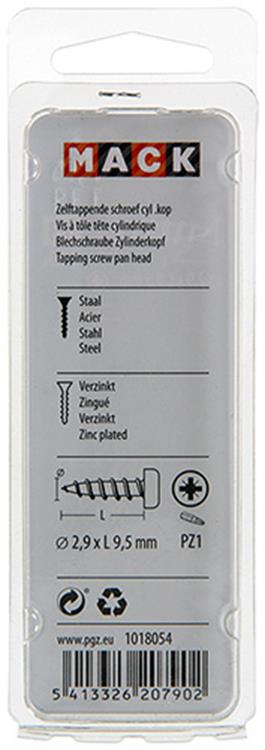 Load image into Gallery viewer, Mack 1018054 - zelftappende schroef cylkop verz.110 st 2,9 x 9,5 mm | 10 stuks