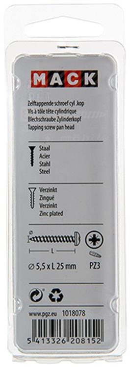 Load image into Gallery viewer, Mack 1018078 - zelftappende schroef cylkop verz. 22 st 5,5 x 25 mm | 5 stuks