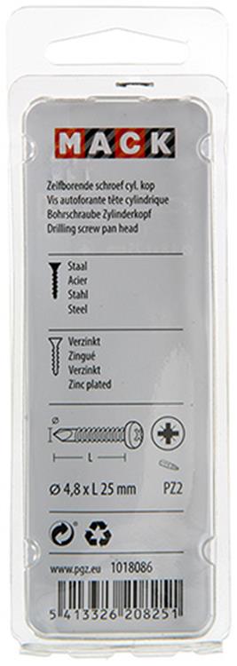Load image into Gallery viewer, Mack 1018086 - zelfborende schroef cylkop verz 55st 4,8 x 25 mm | 5 stuks