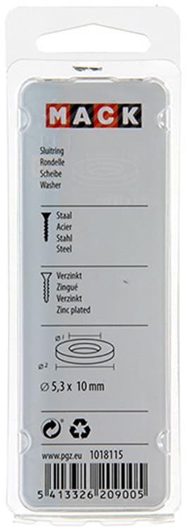 Load image into Gallery viewer, Mack 1018115 - sluitring staal verzinkt 200 st 5,3 x 10 mm | 10 stuks