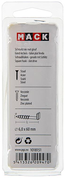 Load image into Gallery viewer, Mack 1018151 - schroefduim met gleuf verzinkt12 st 6,0 x 60 mm | 5 stuks