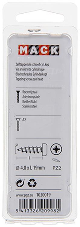 Load image into Gallery viewer, Mack 1020019 - zelftappende schroef cyl.kop a2 30 st 4,8 x 19 mm | 5 stuks