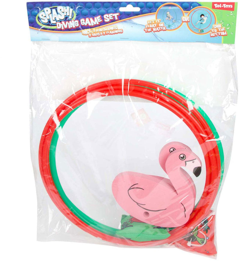 Load image into Gallery viewer, Splash flamingo duikring 80cm, set van 2